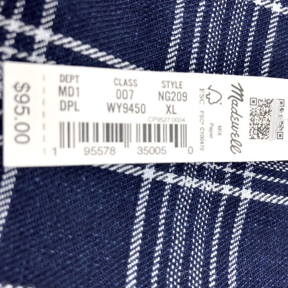 NWT Madewell Perfect Fit Men’s Warm Shirt Size XL - Picture 8 of 8